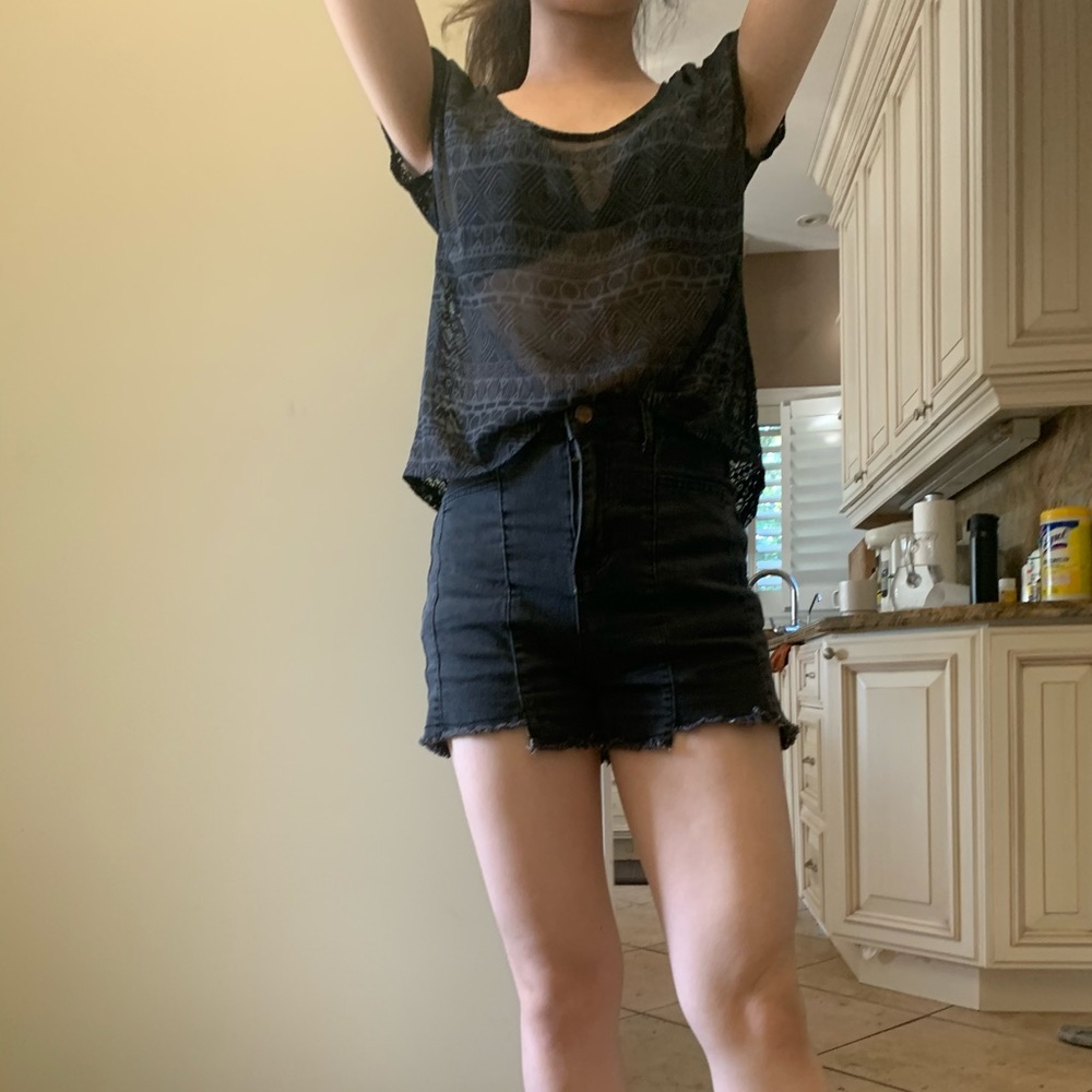 Sheer lace back top